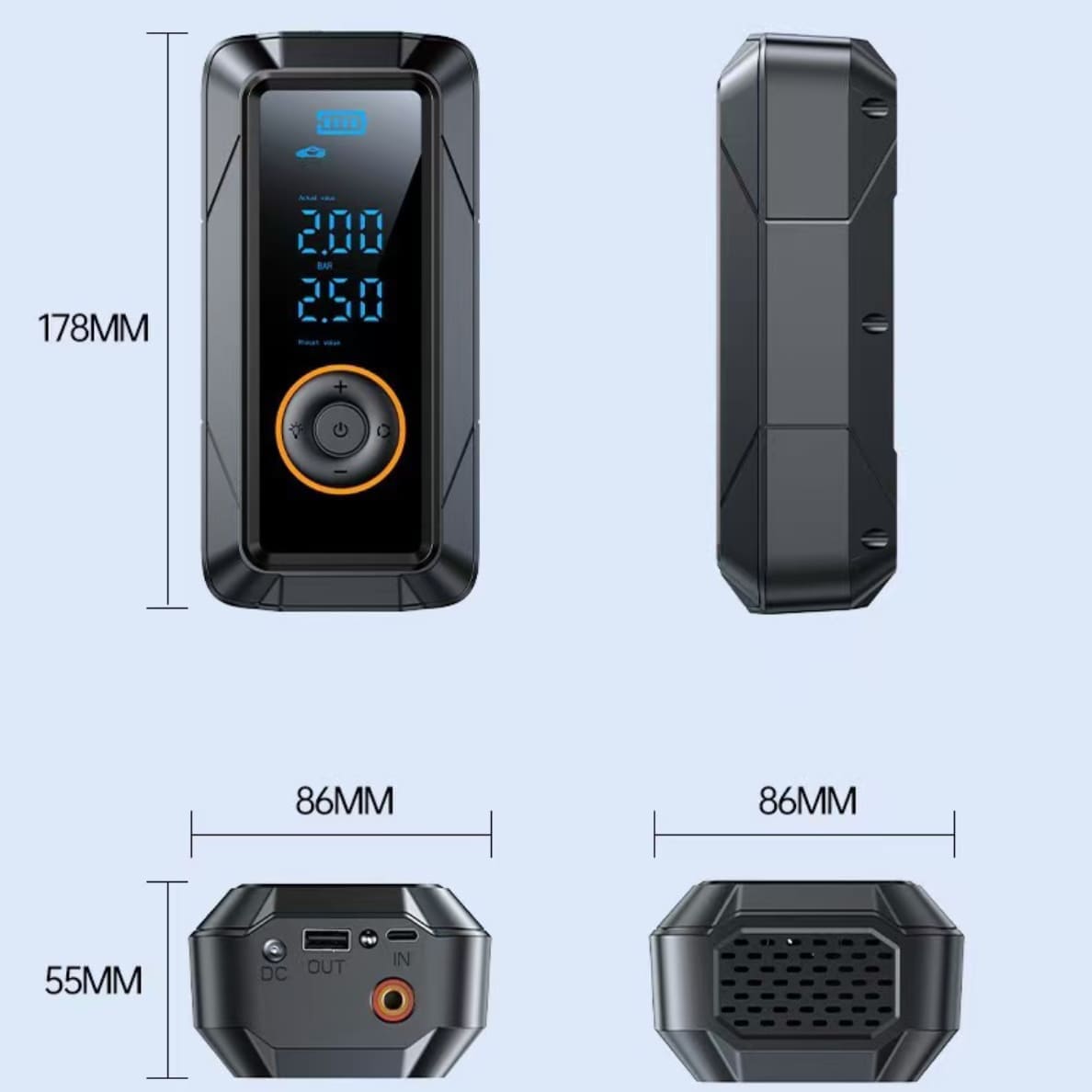 Portable Tire Inflator – Fast, Compact & LED Equipped