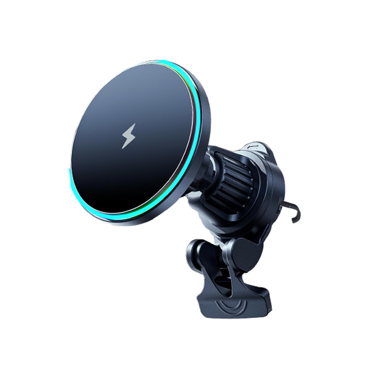 15W Magnetic Wireless Car Charger – RGB Ambient Ring, N52 Hold, 360° Vent Mount