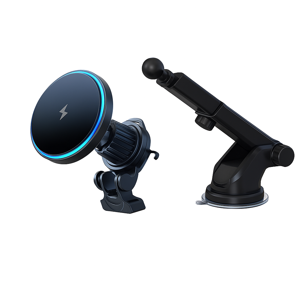 15W Magnetic Wireless Car Charger – RGB Ambient Ring, N52 Hold, 360° Vent Mount