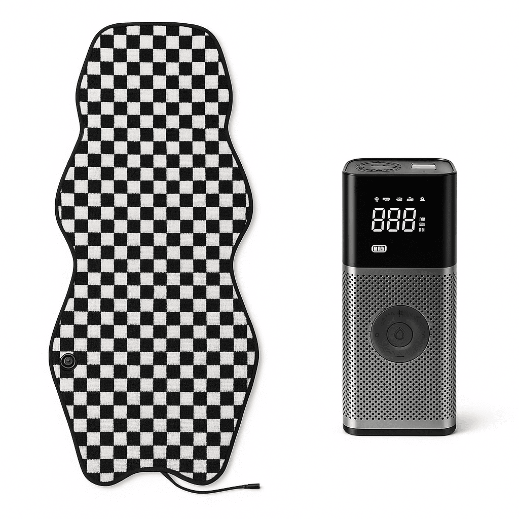 Winter Comfort Kit — Heated Seat Cushion + Portable Tire Inflator