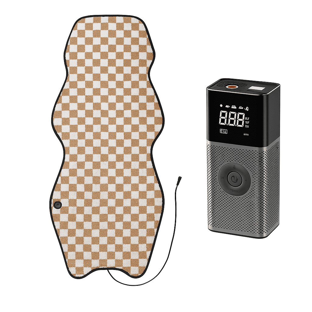 Winter Comfort Kit — Heated Seat Cushion + Portable Tire Inflator