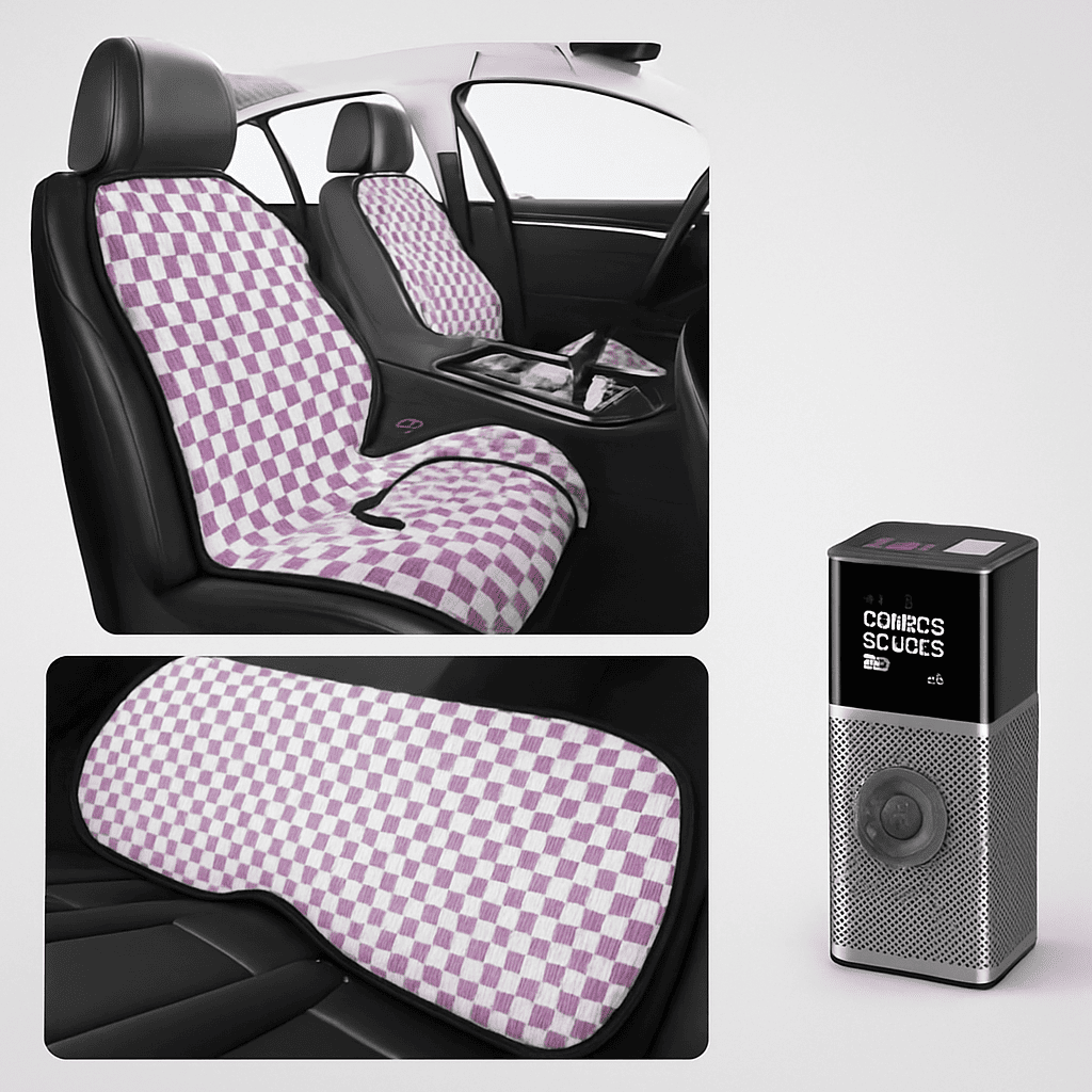 Winter Comfort Kit — Heated Seat Cushion + Portable Tire Inflator