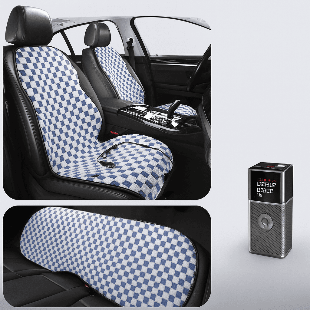 Winter Comfort Kit — Heated Seat Cushion + Portable Tire Inflator