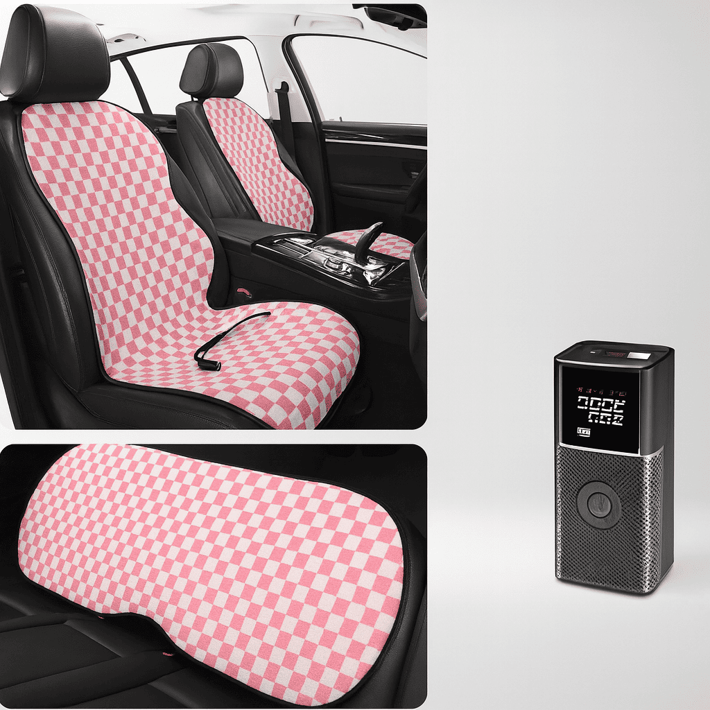 Winter Comfort Kit — Heated Seat Cushion + Portable Tire Inflator