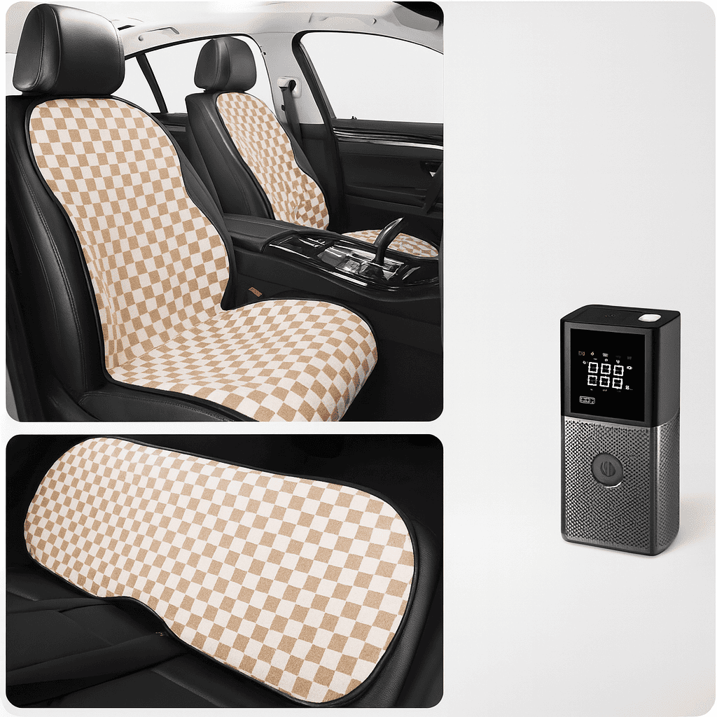 Winter Comfort Kit — Heated Seat Cushion + Portable Tire Inflator
