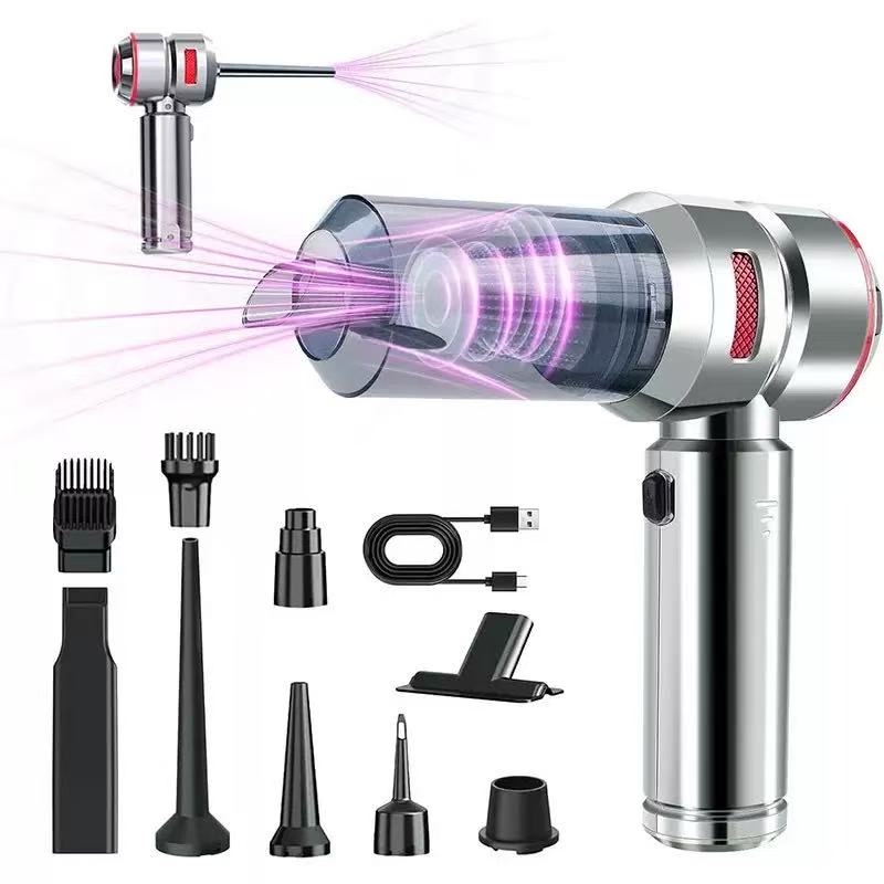 TurboClean Pro 6000 – Cordless Car Vacuum, 16 kPa Suction, 6000 mAh Battery