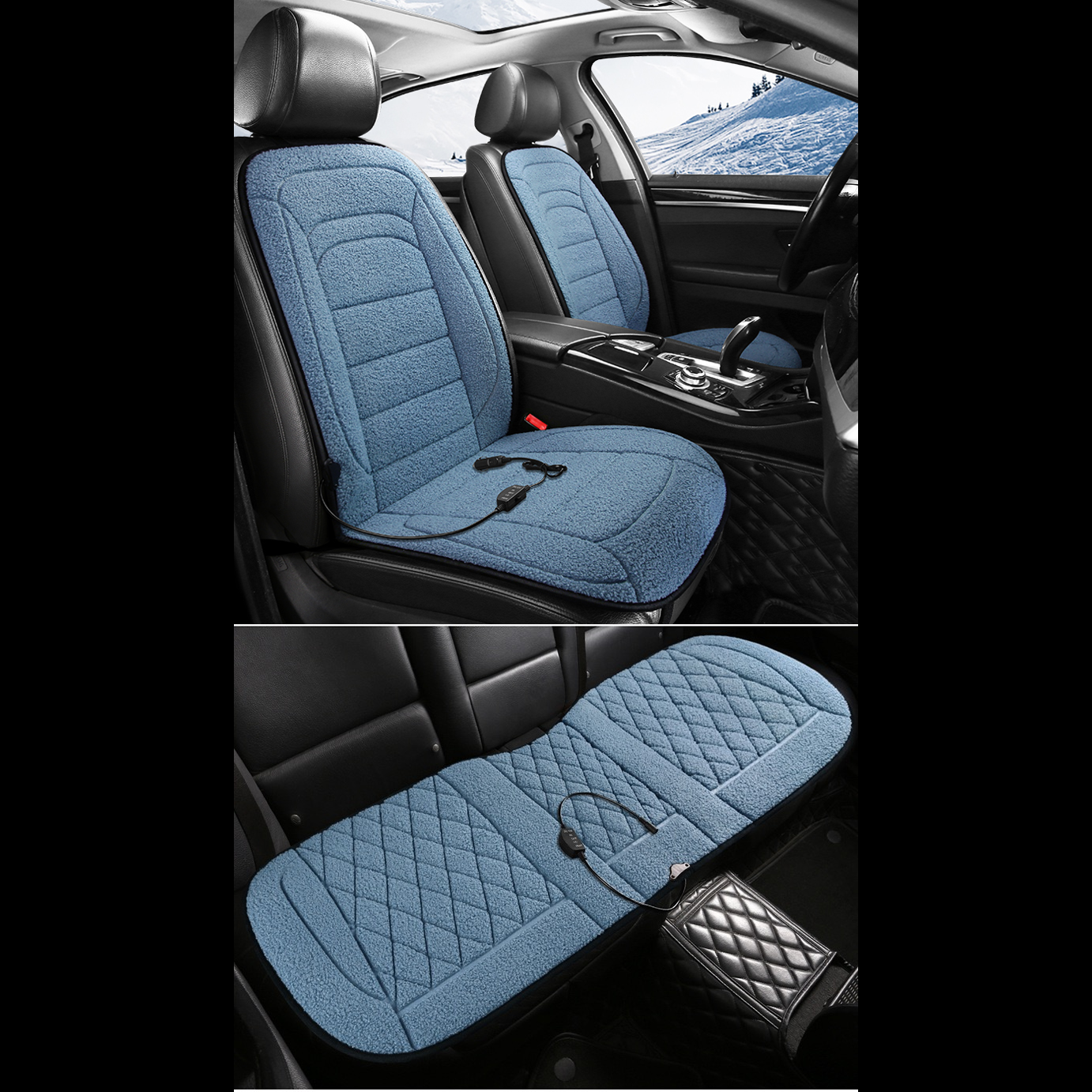 CozySheep 12V Heated Car Seat Cover – Dual Heat Levels, Sherpa Comfort, Constant Temperature Control