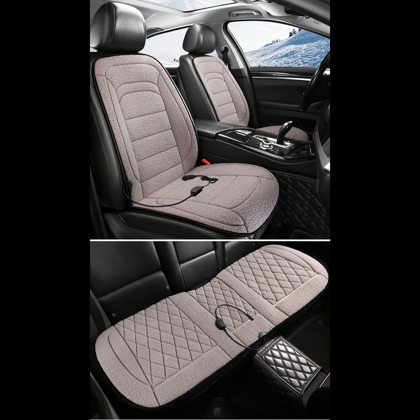 CozySheep 12V Heated Car Seat Cover – Dual Heat Levels, Sherpa Comfort, Constant Temperature Control