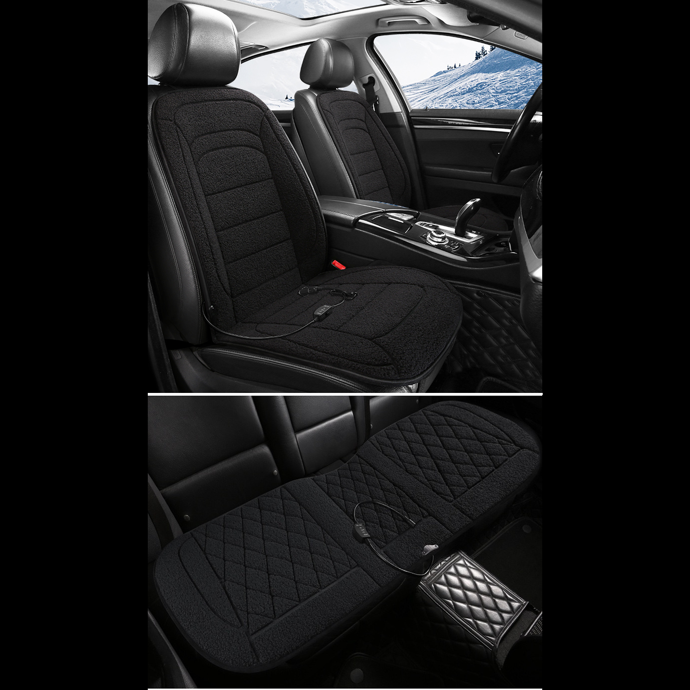 CozySheep 12V Heated Car Seat Cover – Dual Heat Levels, Sherpa Comfort, Constant Temperature Control