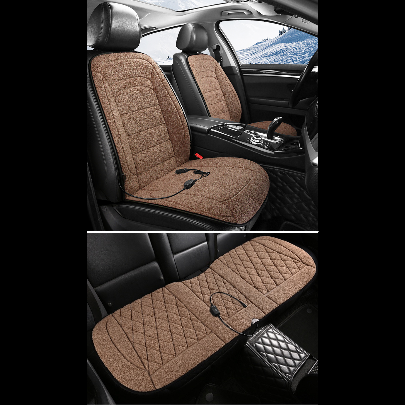 CozySheep 12V Heated Car Seat Cover – Dual Heat Levels, Sherpa Comfort, Constant Temperature Control