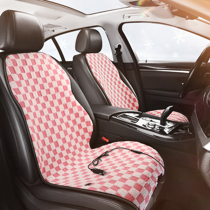 Graphene Pro Heated Car Seat Cushion – 12/24V | 3 Heat Levels | Smart Constant Temperature | Plaid Edition
