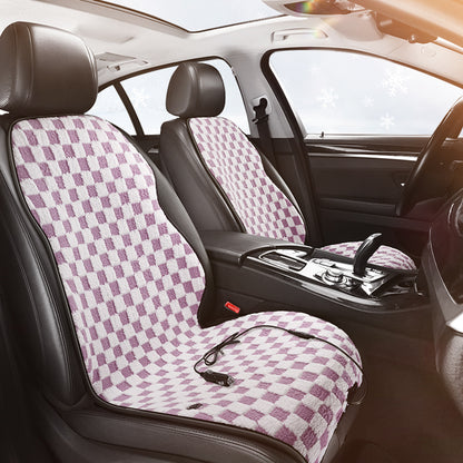 Graphene Pro Heated Car Seat Cushion – 12/24V | 3 Heat Levels | Smart Constant Temperature | Plaid Edition