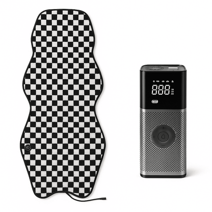 Winter Comfort Kit — Heated Seat Cushion + Portable Tire Inflator