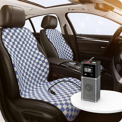 Winter Comfort Kit — Heated Seat Cushion + Portable Tire Inflator