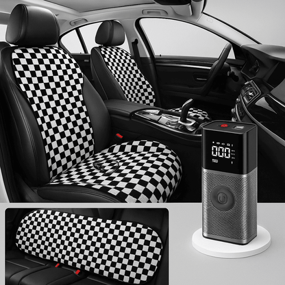 Winter Comfort Kit — Heated Seat Cushion + Portable Tire Inflator