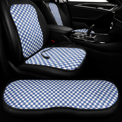 Graphene Pro Heated Car Seat Cushion – 12/24V | 3 Heat Levels | Smart Constant Temperature | Plaid Edition