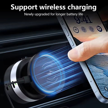 15W MagSafe Car Mount Max — Premium Alloy • Electric Vacuum Lock • N52 Secure Hold
