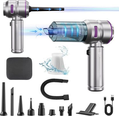 TurboClean Pro 6000 – Cordless Car Vacuum, 16 kPa Suction, 6000 mAh Battery